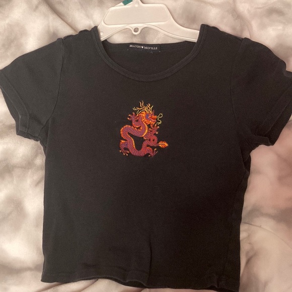 Brandy Melville Tops - Black Brandy Melville dragon top